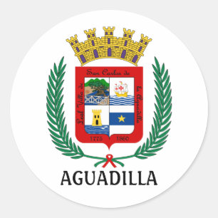 Wappen von Aguadilla, Puerto Rico Runder Aufkleber