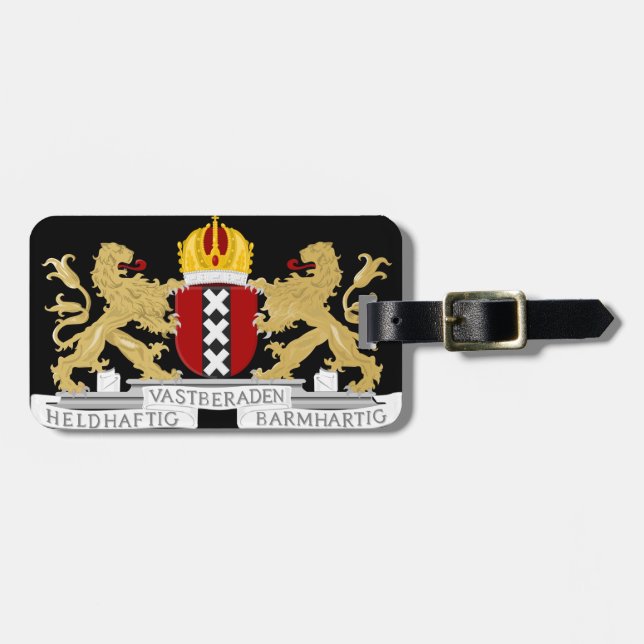 Wappen von Amsterdam Gepäckanhänger (Vorderseite horizontal)