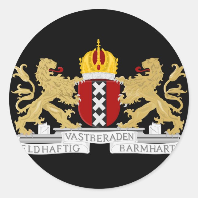 Wappen von Amsterdam Runder Aufkleber (Vorderseite)