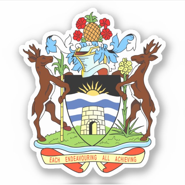 Wappen von Antigua und Barbuda Aufkleber (Vorderseite)