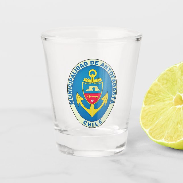 Wappen von Antofagasta, Chile Schnapsglas (Vorderseite)