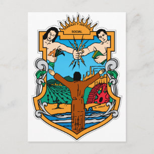 Wappen von Baja California Mexiko Offiziell Postkarte