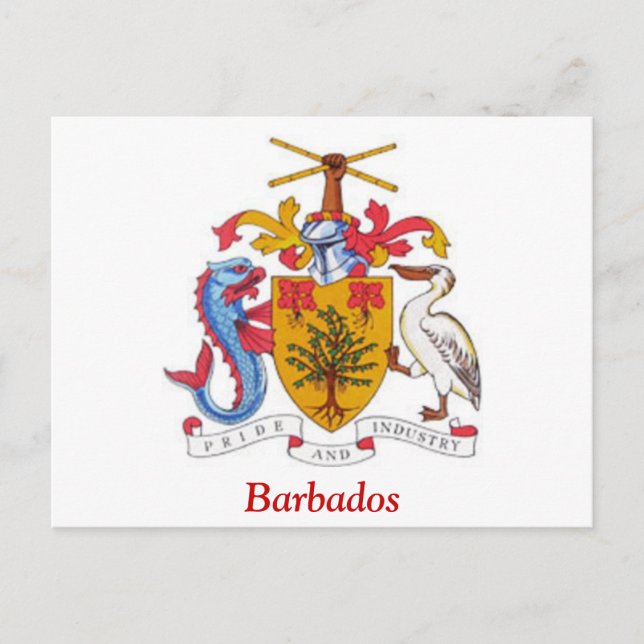 Wappen von Barbados Postkarte (Vorderseite)