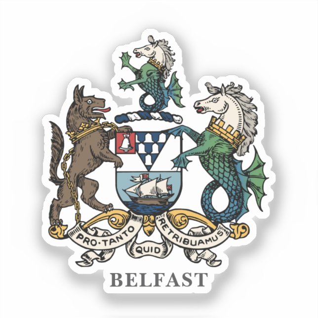 Wappen von Belfast Aufkleber (Vorderseite)