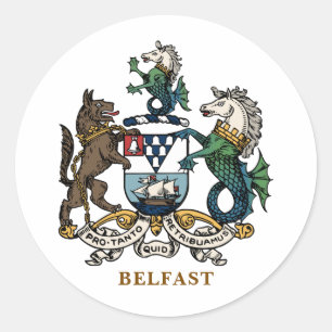 Wappen von Belfast Runder Aufkleber