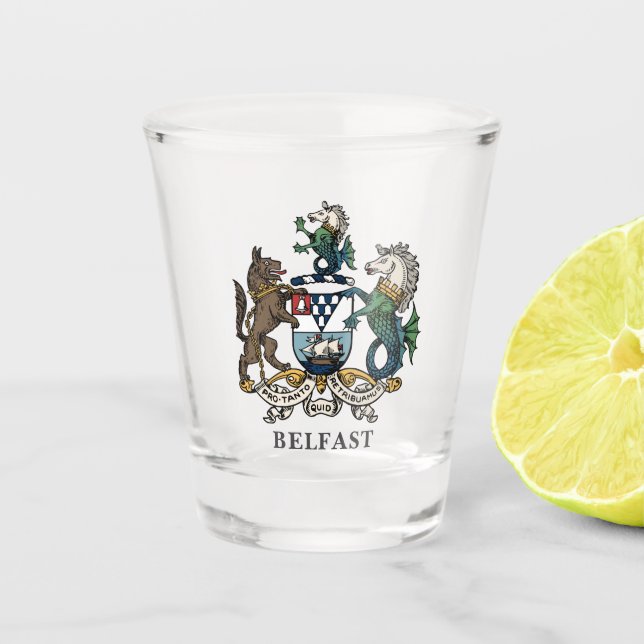 Wappen von Belfast Schnapsglas (Vorderseite)