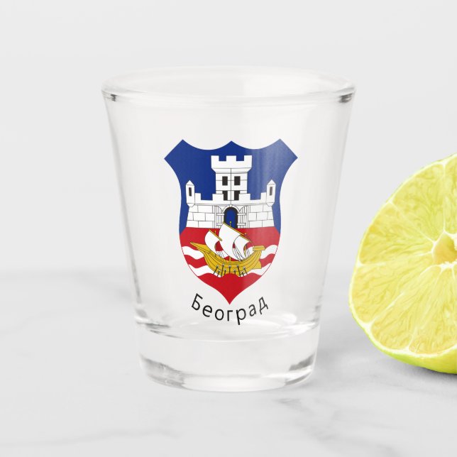 Wappen von Belgrad, Serbien Schnapsglas (Vorderseite)