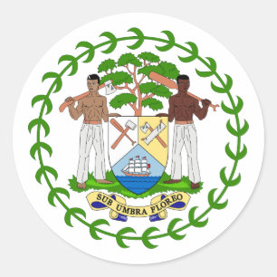 Wappen von Belize Land Symbol Emblem Flagge Runder Aufkleber