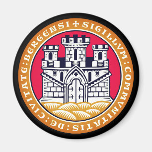 Wappen von Bergen, Norwegen Magnet