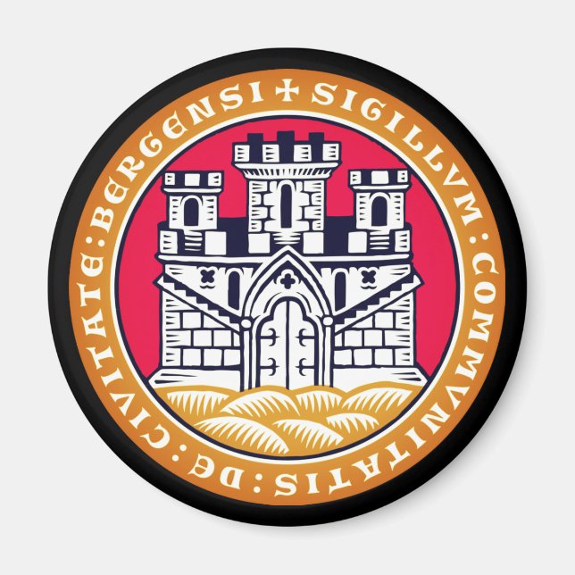 Wappen von Bergen, Norwegen Magnet (Vorne)