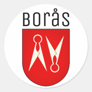 Wappen von Borås, Schweden Runder Aufkleber