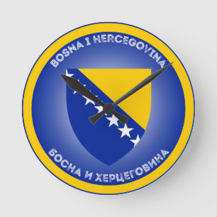 Wappen von Bosnien und Herzegowina Runde Wanduhr