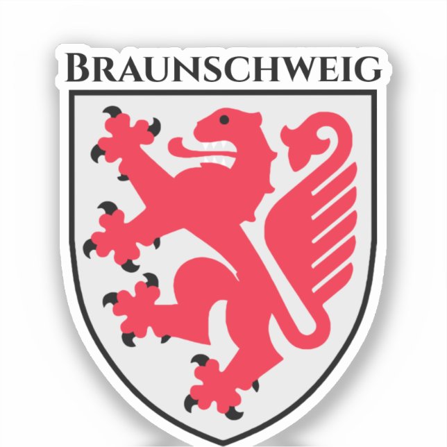 Wappen von Braunschweig, Deutschland Aufkleber (Vorderseite)