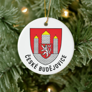 Wappen von Budweis, Tschechien Keramik Ornament