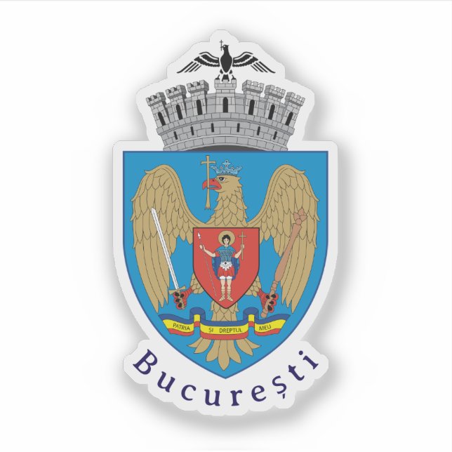 Wappen von Bukarest, Rumänien Aufkleber (Vorderseite)