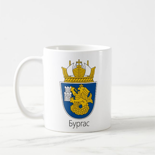 Wappen von Burgas, Bulgarien Kaffeetasse (Links)