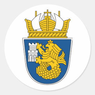 Wappen von Burgas, Bulgarien Runder Aufkleber