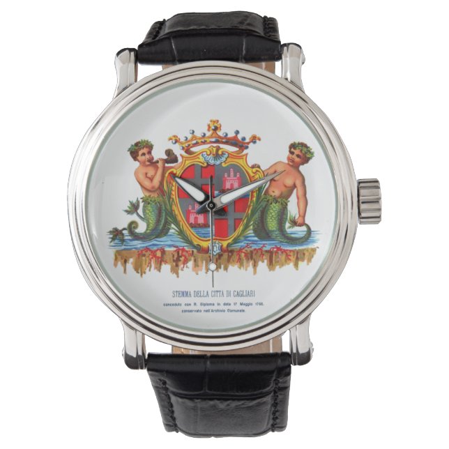 Wappen von Cagliari, Sardinien Armbanduhr (Vorderseite)