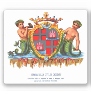 Wappen von Cagliari, Sardinien Button Aufkleber