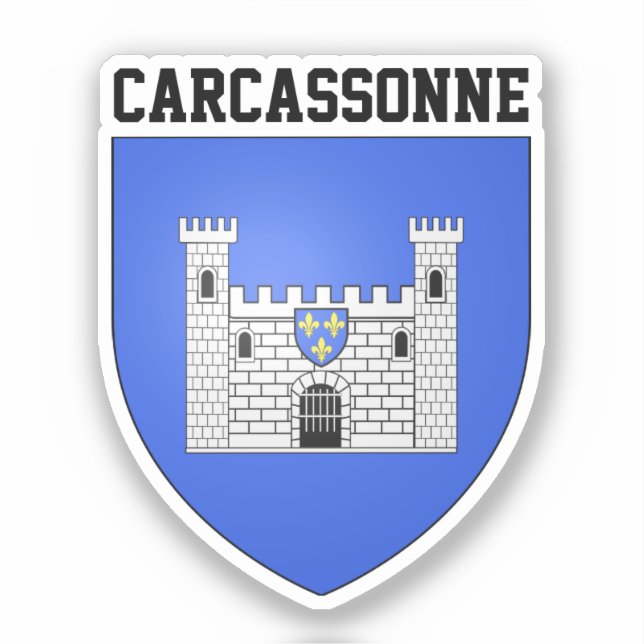 Wappen von Carcassonne - Frankreich Aufkleber (Vorderseite)