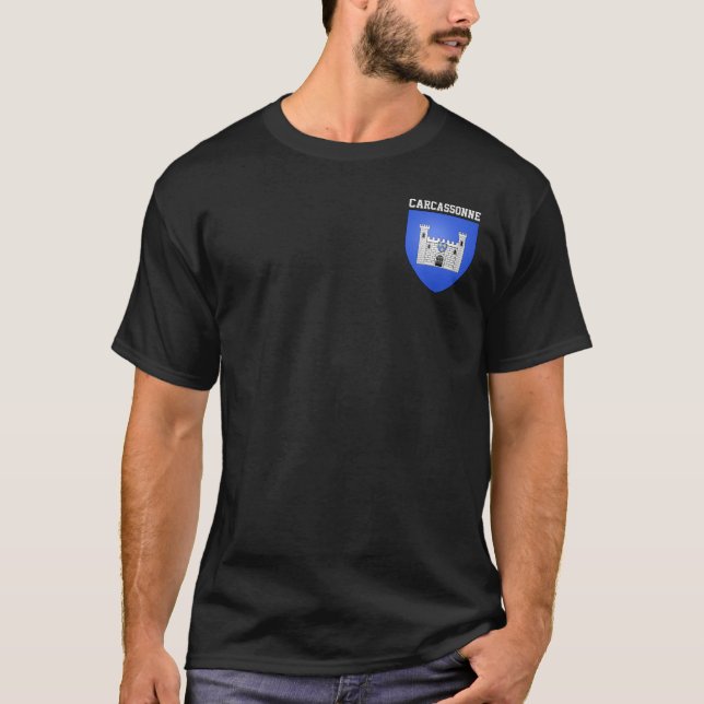 Wappen von Carcassonne - Frankreich T-Shirt (Vorderseite)