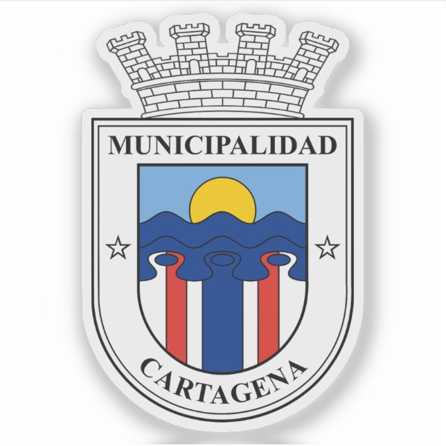 Wappen von Cartagena, Chile Aufkleber (Vorderseite)