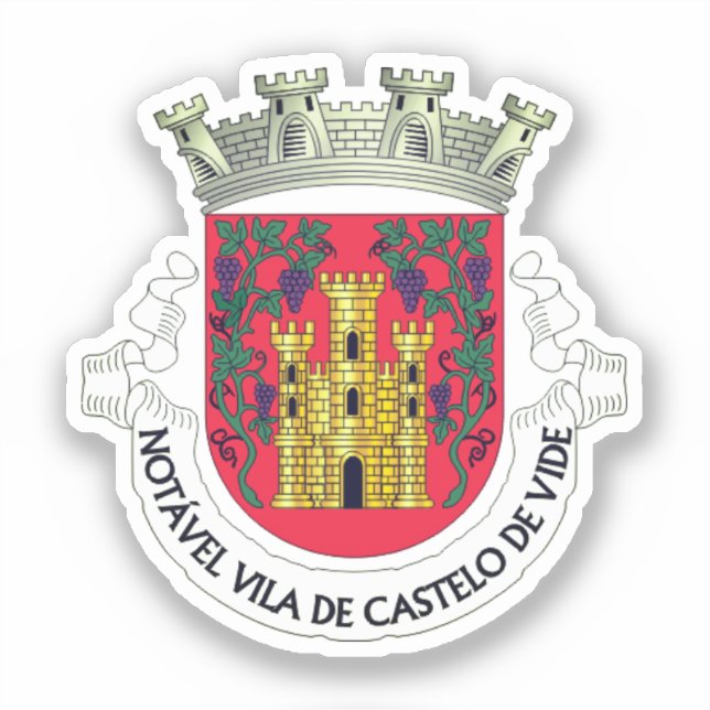 Wappen von Castelo de Vide, Portugal Aufkleber (Vorderseite)