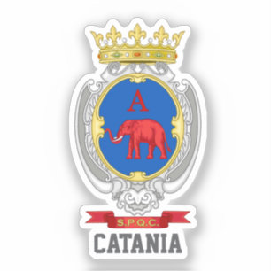 Wappen von Catania, Sizilien Aufkleber