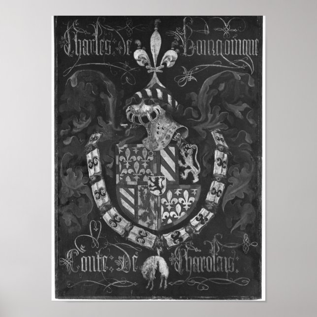 Wappen von Charles de Bourgogne Poster (Vorne)