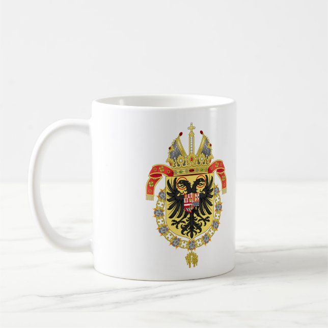 Wappen von Charles V, Heiliger Römischer Kaiser Kaffeetasse (Links)