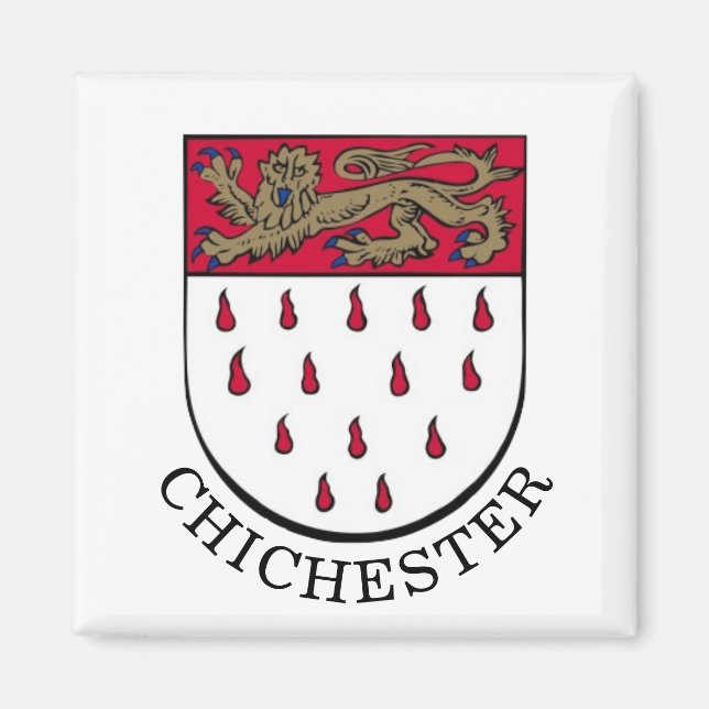 Wappen von Chichester, West Sussex (England) Magnet (Vorne)