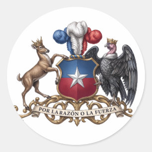 Wappen von Chile Landeswappen Symbol Emblem Flagge Runder Aufkleber