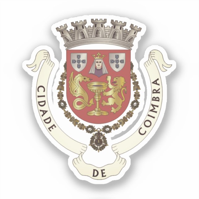 Wappen von Coimbra, Portugal Aufkleber (Vorderseite)