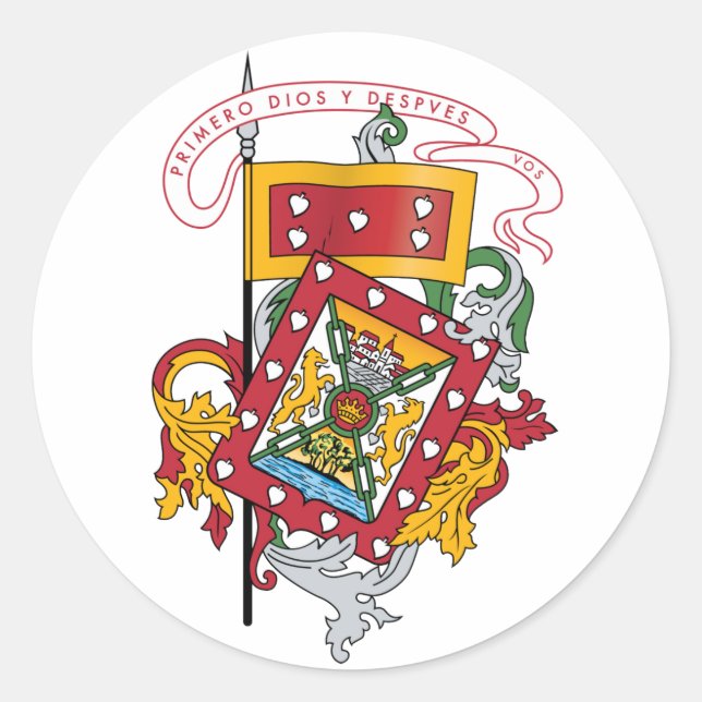 Wappen von Cuenca, Ecuador Runder Aufkleber (Vorderseite)