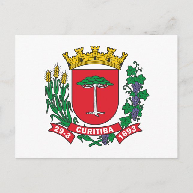 Wappen von Curitiba, Brasilien Postkarte (Vorderseite)