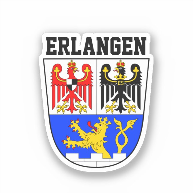 Wappen von Erlangen, DEUTSCHLAND Aufkleber (Vorderseite)