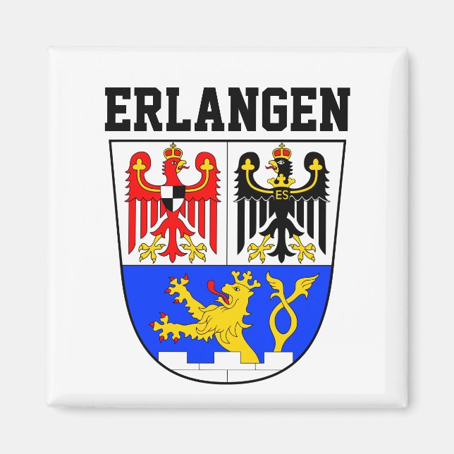 Wappen von Erlangen, DEUTSCHLAND Magnet (Vorne)