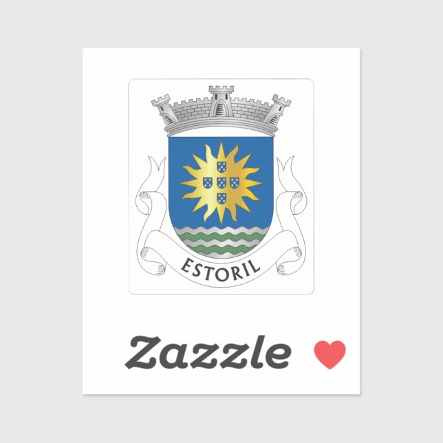 Wappen von Estoril, Portugal Aufkleber (Blatt)