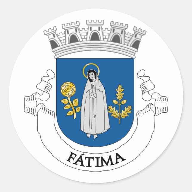 Wappen von Fátima, Portugal Runder Aufkleber (Vorderseite)