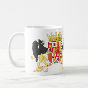 Wappen von Ferdinand II von Aragon mit Unterlage Kaffeetasse
