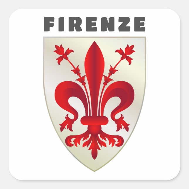 Wappen von Firenze Quadratischer Aufkleber (Vorderseite)