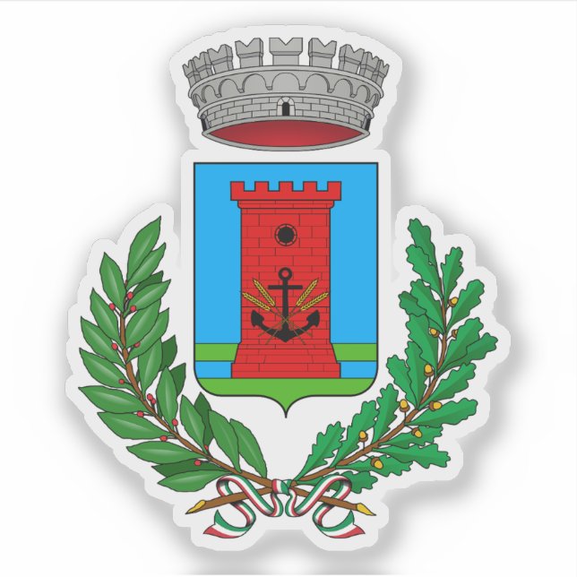 Wappen von Fiumicino, Italien Aufkleber (Vorderseite)