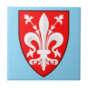 Wappen von Florenz Rote Florentiner Lilie Fliese