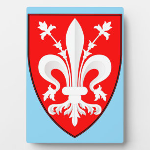 Wappen von Florenz Rote Florentiner Lilie Fotoplatte