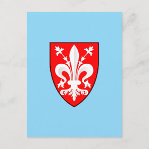 Wappen von Florenz Rote Florentiner Lilie Postkarte