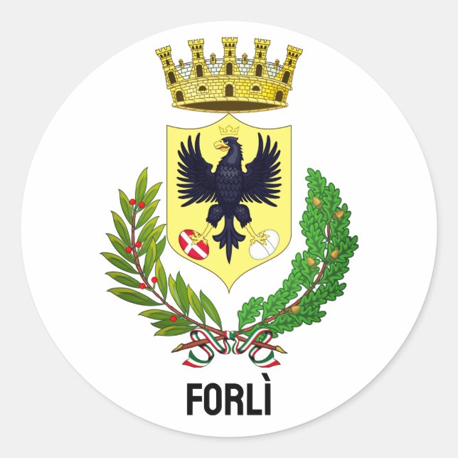 Wappen von Forlì, ITALIEN Runder Aufkleber (Vorderseite)