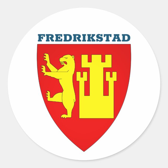 Wappen von Fredrikstad, Norwegen Runder Aufkleber (Vorderseite)