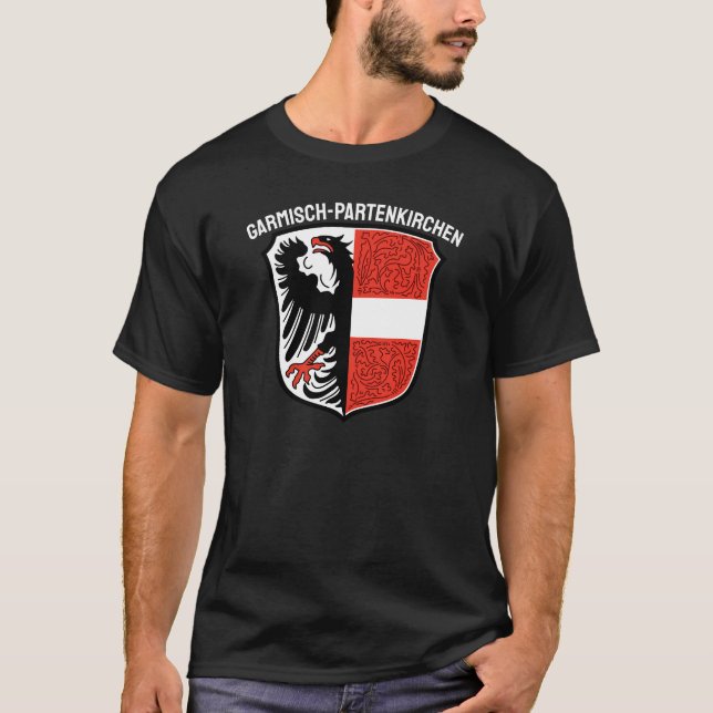 Wappen von Garmisch-Partenkirchen, Deutschland T-Shirt (Vorderseite)
