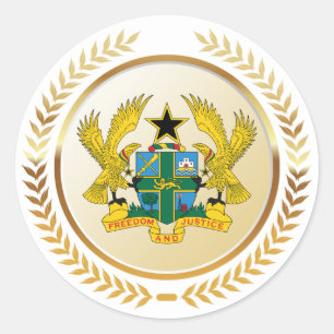 Wappen von Ghana Runder Aufkleber