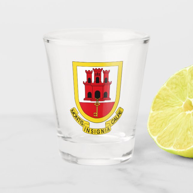 Wappen von Gibraltar Schnapsglas (Vorderseite)